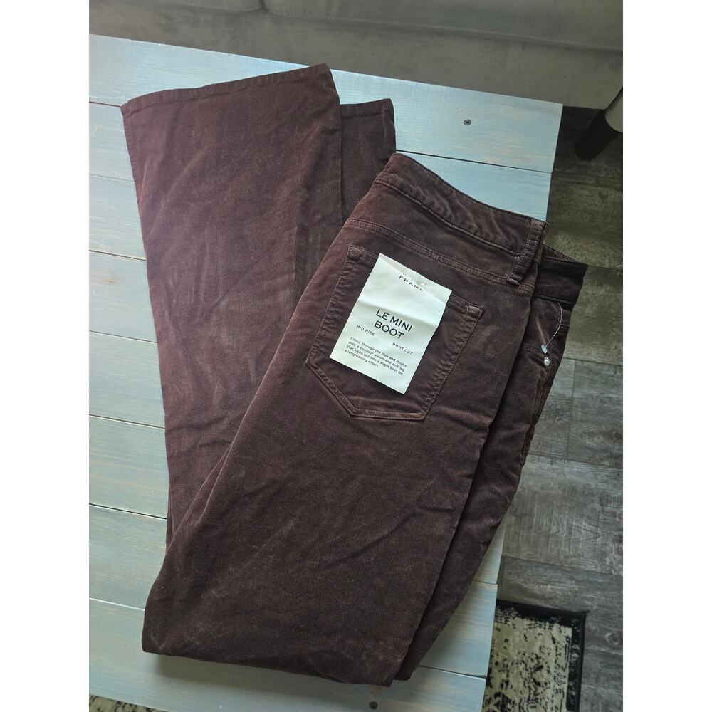 New Frame Corduroy Le Mini Boot Slit Mid-Rise Jeans - 33 waist - Picture 4 of 4